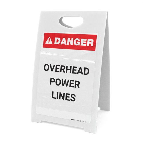 Overhead Power Lines - A-Frame Sign