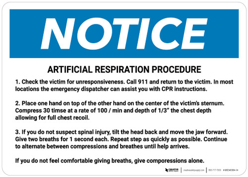 Notice: Artificial Respiration Procedure Landscape