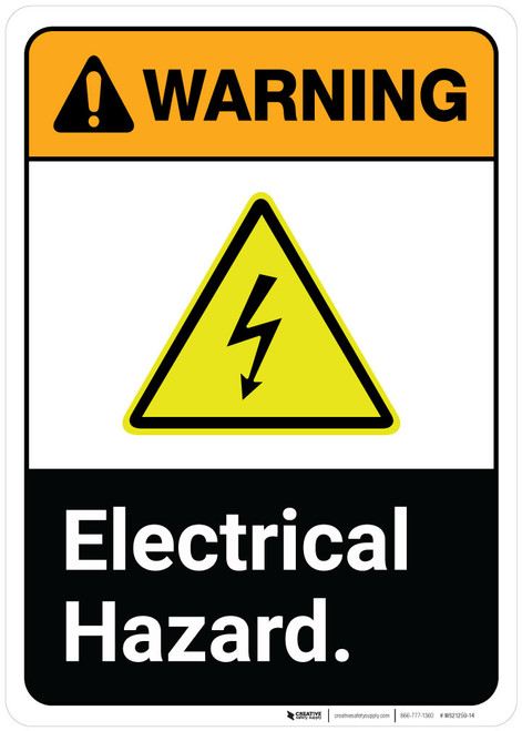 Warning: Electrical Hazard ANSI Portrait with Icon