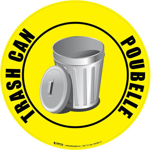 Trash Can (Poubelle) Floor Sign