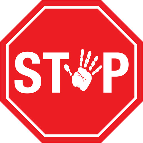 Stop (With Hand Icon) - Floor Sign