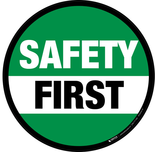 CafePress - Green Cross SAFETY FIRST Square Sticker 3 X - Square Sticker 3