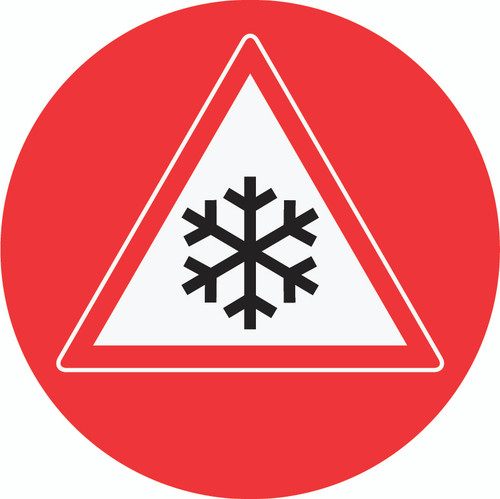 Ice Hazard (Red Circle) - Floor Sign