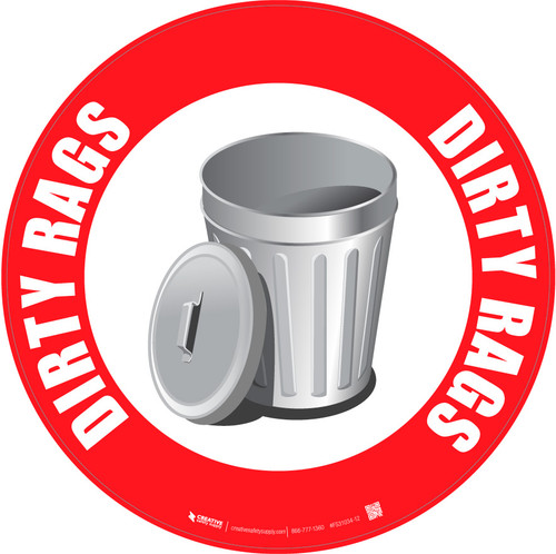 Dirty Rags (White/Red with Graphic) - Floor Sign