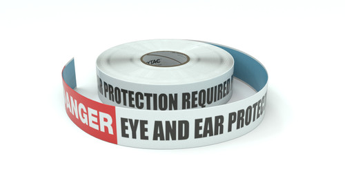 Danger: Eye And Ear Protection Required Past This Line - Inline Printed Floor Marking Tape