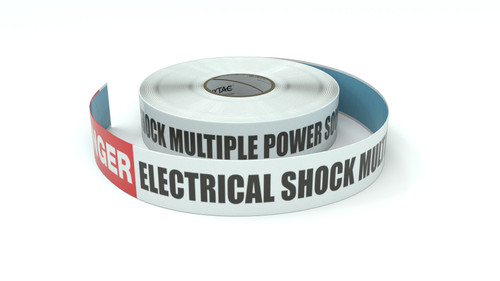 Danger: Electrical Shock Multiple Power Sources Equipment - Inline Printed Floor Marking Tape