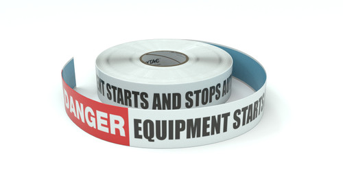 Danger: Equipment Starts And Stops Automatically - Inline Printed Floor Marking Tape
