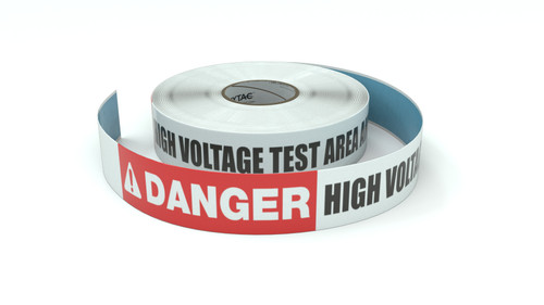 Danger: High Voltage Test Area Ahead - Inline Printed Floor Marking Tape