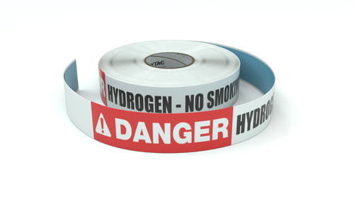 Danger: Hydrogen - No Smoking - Inline Printed Floor Marking Tape