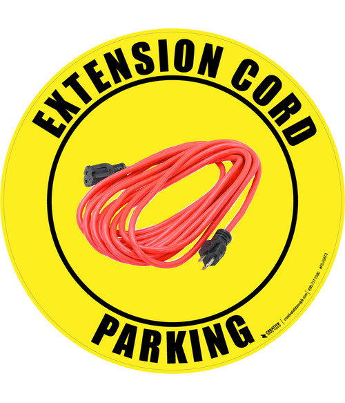 Extension Cord Parking (Real) Floor Sign