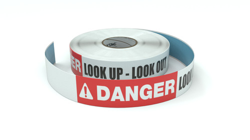 Danger: Look Up - Look Out - Inline Printed Floor Marking Tape