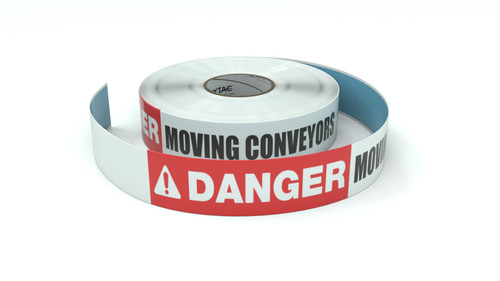Danger: Moving Conveyors - Inline Printed Floor Marking Tape