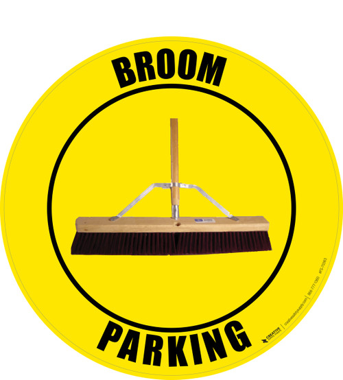 Broom Parking (Real) Floor Sign
