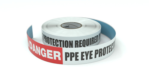 Danger: PPE Eye Protection Required In This Area - Inline Printed Floor Marking Tape