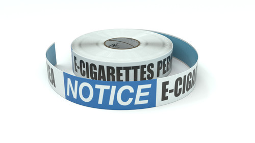 Notice: E-Cigarettes Permitted In This Area - Inline Printed Floor Marking Tape