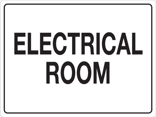 Electrical Room (White Rectangle) - Floor Sign