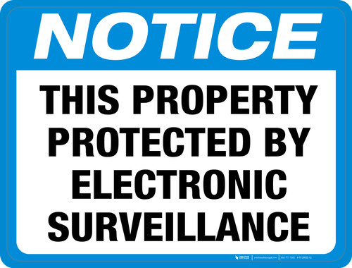 Notice: This Property Protected by Electronic Surveillance - Floor Sign