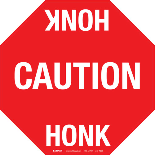 Caution Honk Floor Sign