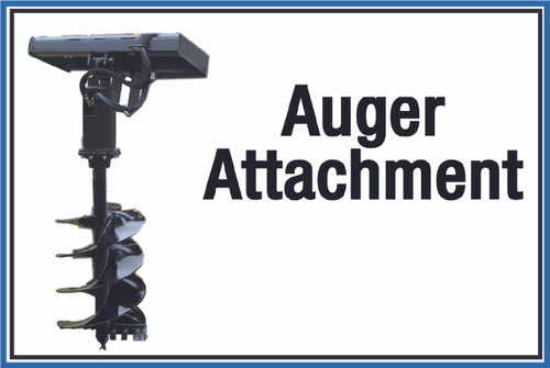Wall Sign: (United Rentals Logo) Auger Attachment - 12"x18" (Peel-and-Stick Permanent Adhesive)