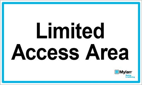 Wall Sign: (Mylan Logo) Limited Access Area 5"x8" (Mounted on 3mm PVC)