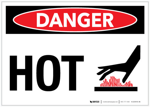 Danger: Hot with Graphic - Label
