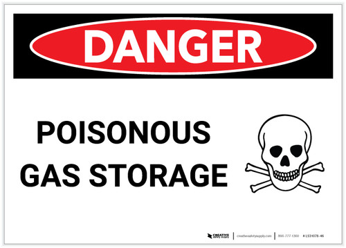 Danger: Poisonous Gas Storage - Label