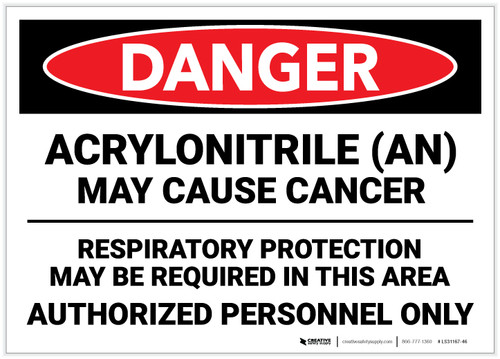 Danger: Acrylonitrile May Cause Cancer - Label