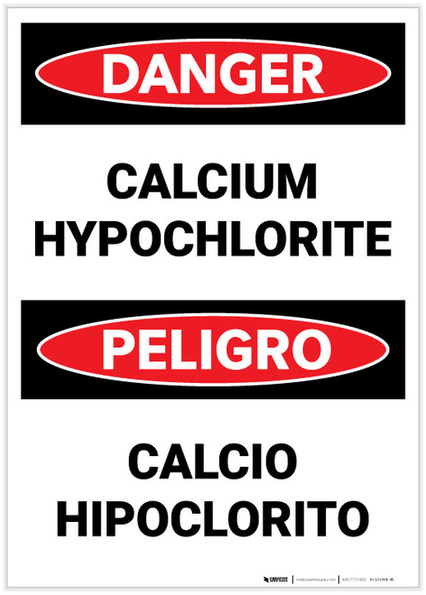 Danger: Calcium Hypochlorite Bilingual Spanish - Label