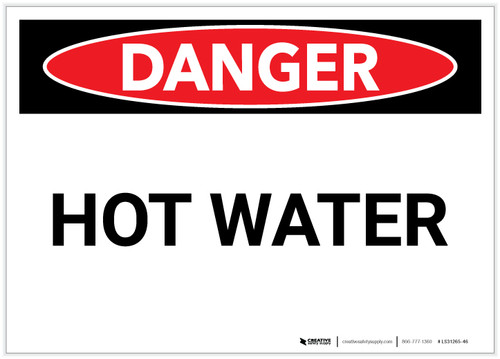 Danger: Hot Water - Label