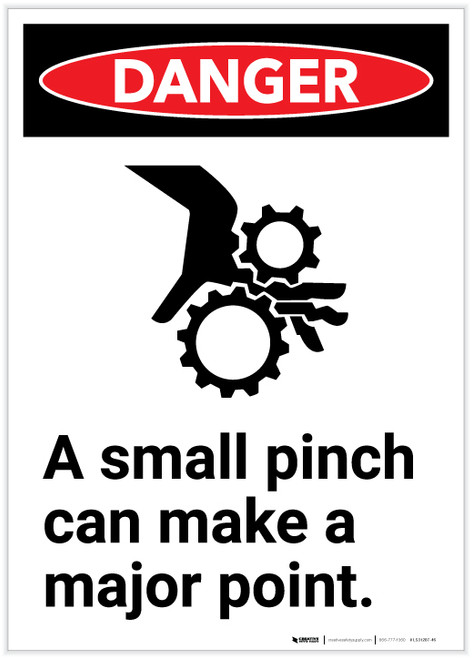 Danger: A Small Pinch Can Make a Major Point - Label
