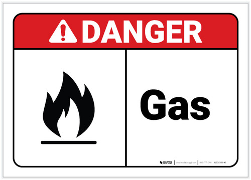Danger: Gas ANSI - Label