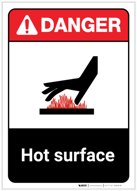 Danger: Hot Surface ANSI - Label