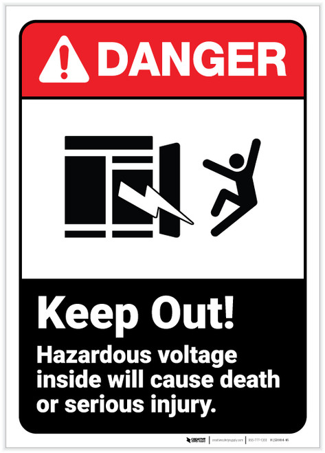 Danger: Keep Out Hazardous Voltage - Label