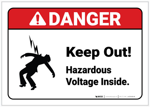 Danger: Keep Out Hazardous Voltage Inside - Label