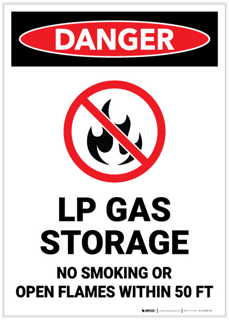 Danger: LP Gas Storage No Smoking - Label