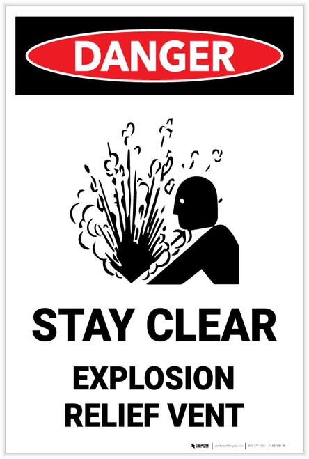 Danger: Stay Clear Explosion Relief Vent - Label