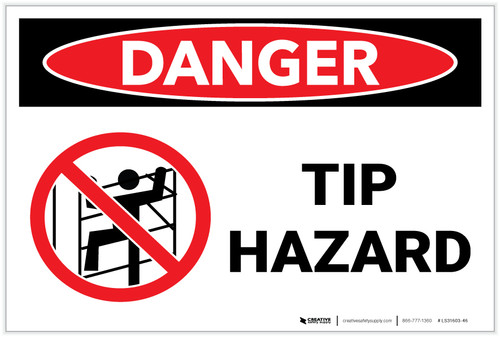 Danger: Tip Hazard - Label