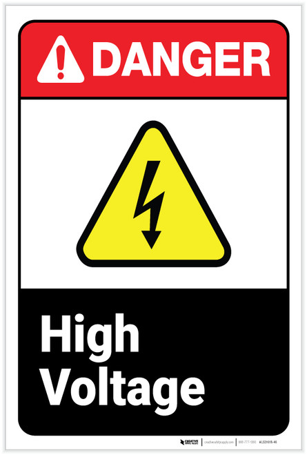 Danger: High Voltage ANSI - Label