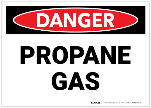 Danger: Propane Gas Landscape - Label