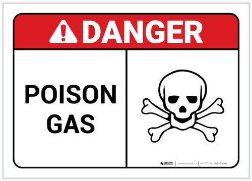 Danger: Poison Gas With Graphic Warning - Label
