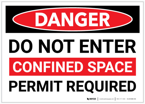 Danger: Do Not Enter Permit - Label