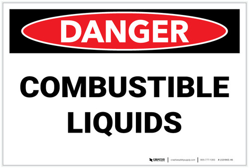 Danger: Combustible Liquids - Label