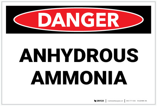 Danger: Anhydrous Ammonia - Label