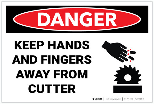 Danger: Machine Hands Fingers Cutter - Label