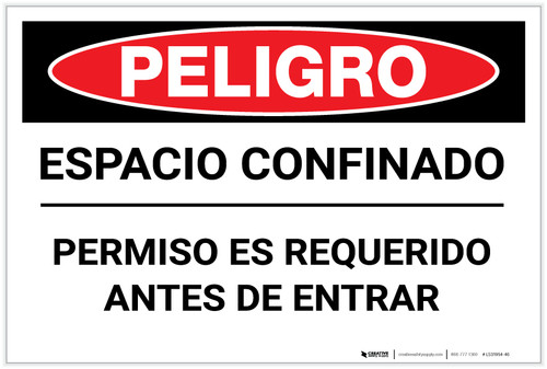 Danger: Spanish Permit Required - Label