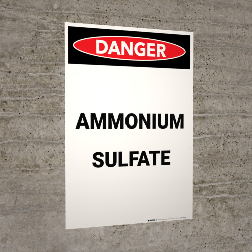 Danger: Ammonium Sulfate Portrait - Label