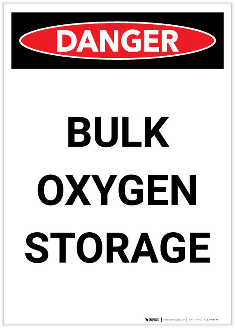 Danger: Bulk Oxygen Storage Portrait - Label