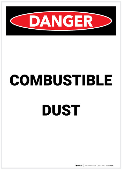 Danger: Combustible Dust Portrait - Label