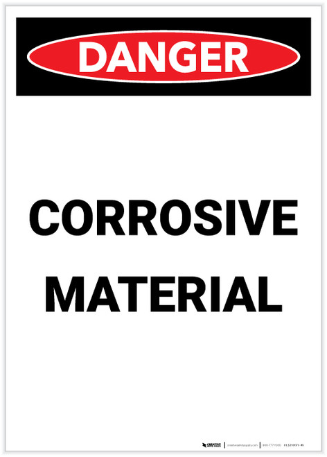 Danger: Corrosive Material Portrait - Label