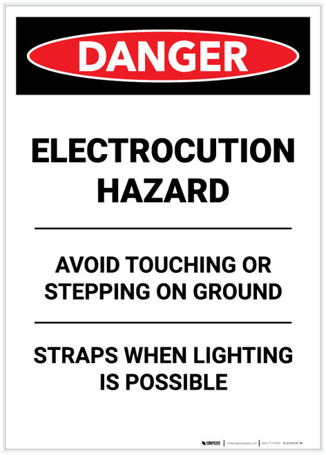 Danger: Electrocution Hazard Avoid Touching Portrait - Label